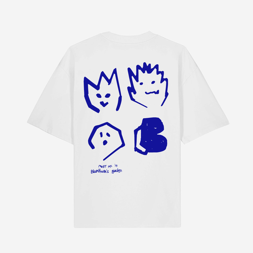 MEET ME AT BLUMHOUSE GARDEN - TEE SHIRT TEXTE BLEU
