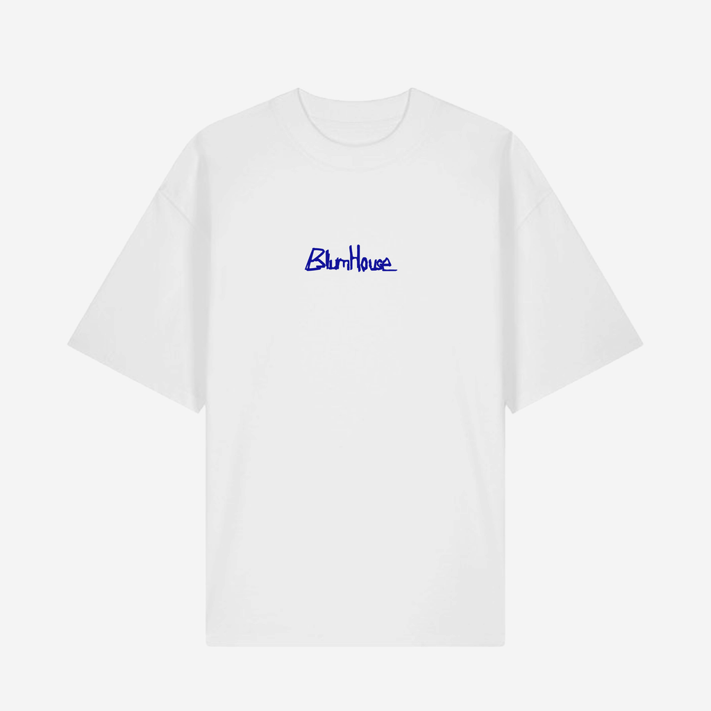 MEET ME AT BLUMHOUSE GARDEN - TEE SHIRT TEXTE BLEU